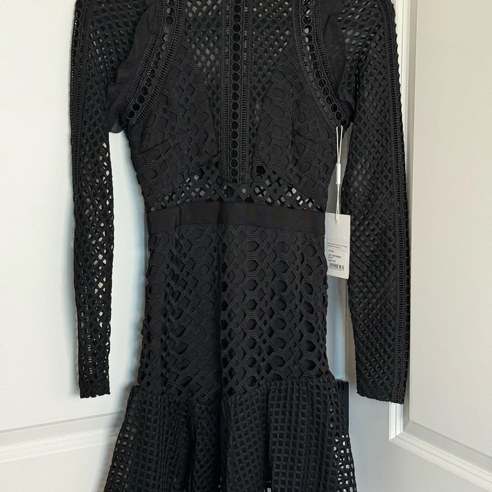 NWT Self-Portrait Elegant Black Mini Dress - Picture 2 of 6